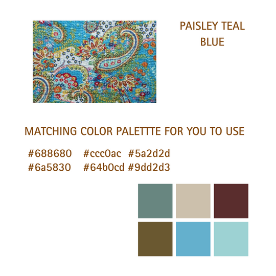 Handmade Kantha Blanket with paisley design in teal blue, lightweight 100% cotton, reversible with solid backing, eco-friendly and ethically sourced from India.