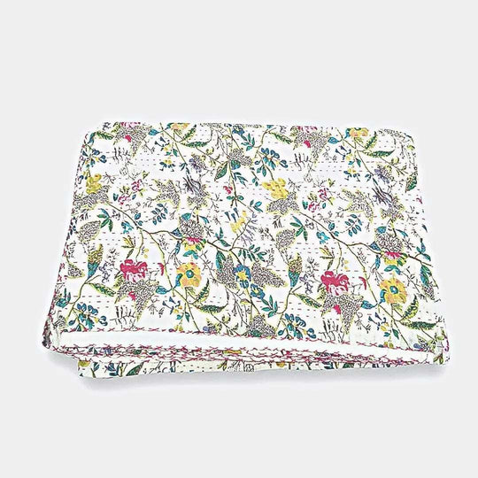 Kantha bed cover - flower kanthausa