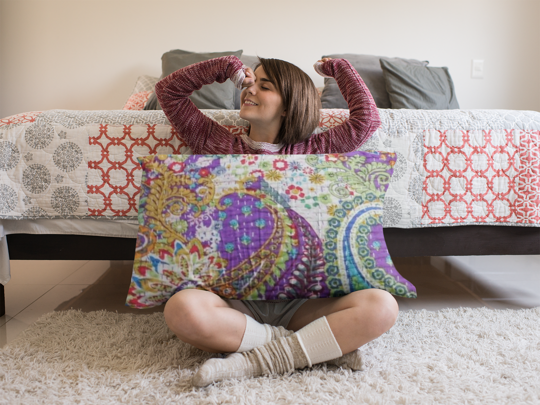 Purple kantha quilt hotsell